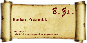 Bodon Zsanett névjegykártya